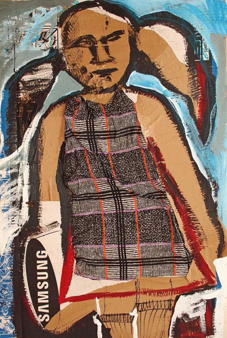 Girl With A Samsung Painting By Tamara Miodragovic Saatchi Art