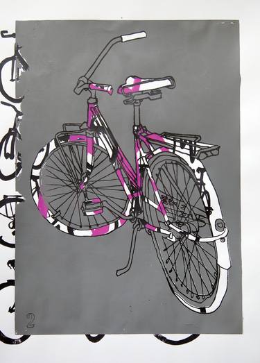 Print of Pop Art Bicycle Printmaking by Taliah Lempert