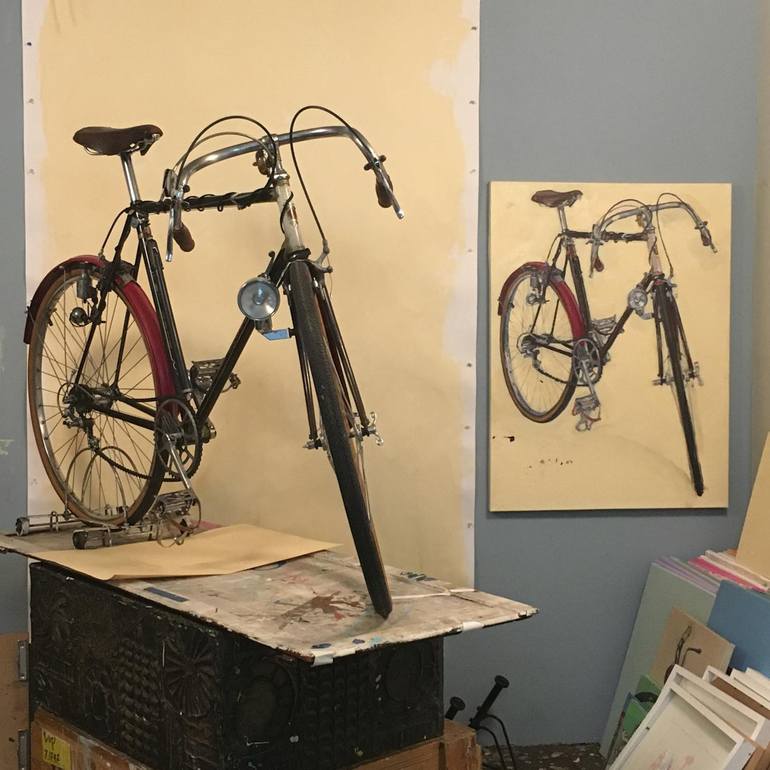 Original fine art Bicycle Painting by Taliah Lempert
