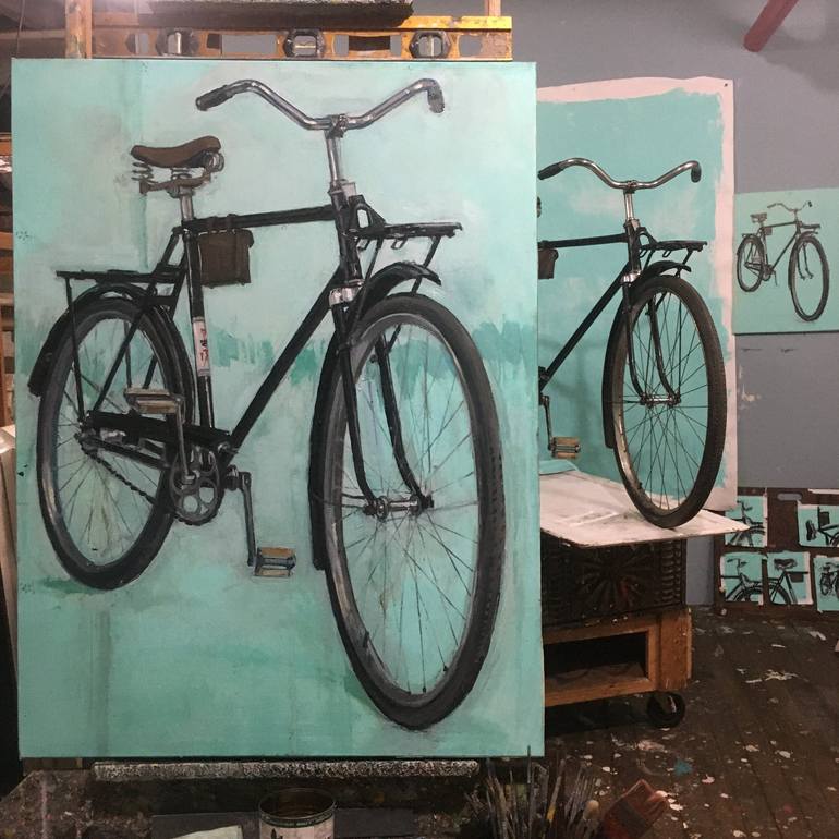 Original Pop Art Bicycle Painting by Taliah Lempert