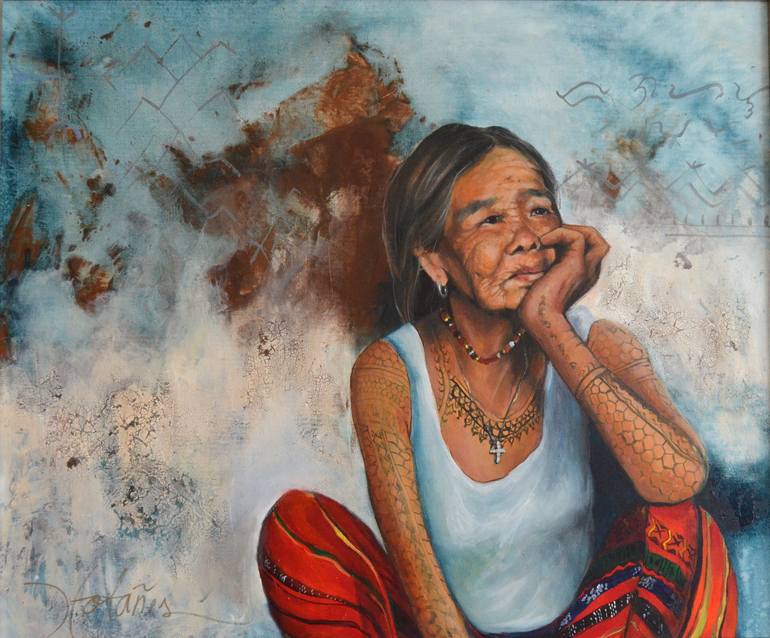 Oldest Tattoo Artist Apo Whang- Ud Painting by JV Totañes | Saatchi Art