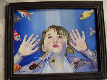 Original Realism Children Painting by imad BOUFAMA