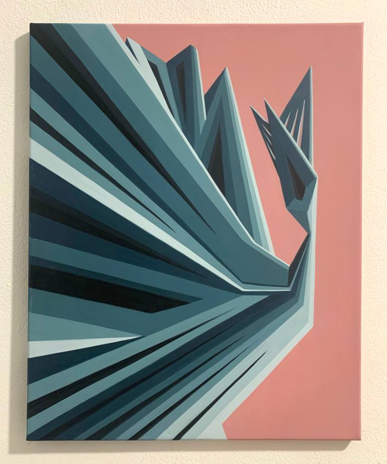 Original Geometric Abstract Painting by Roberto Chessa