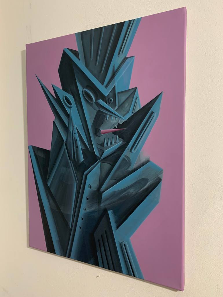 Original Geometric Abstract Painting by Roberto Chessa