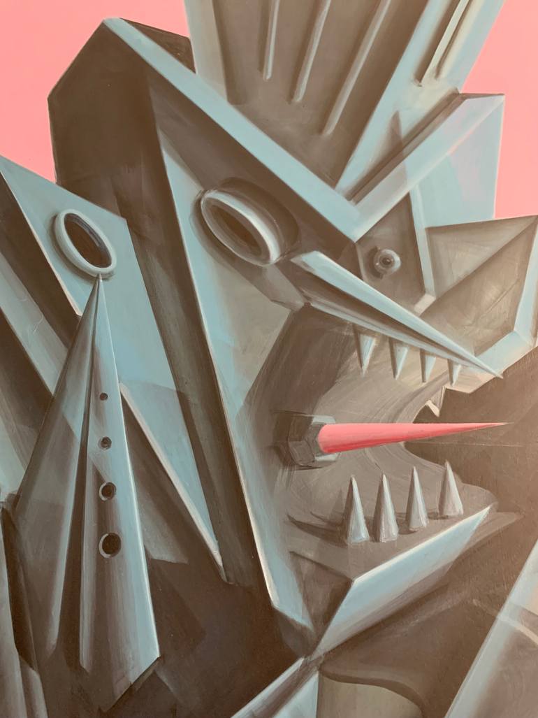 Original Geometric Abstract Painting by Roberto Chessa
