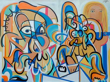 Original Cubism Abstract Paintings by Frankie Alfonso