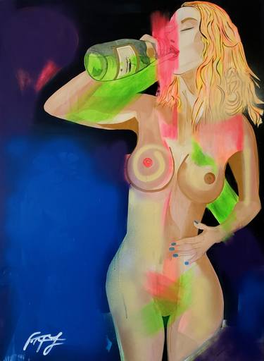 Original Abstract Nude Paintings by Frankie Alfonso