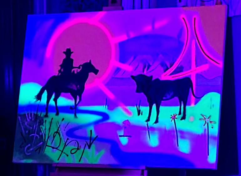 Original Cows Painting by Frankie Alfonso
