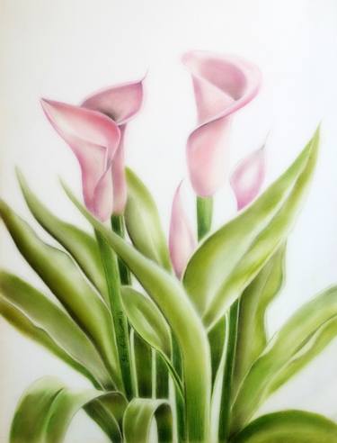 Original Fine Art Floral Drawings by Ida Ambrosio