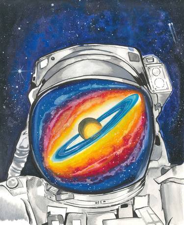 Saatchi Art Artist Stacey Ferguson; Paintings, “Spaceman Stargazer” #art