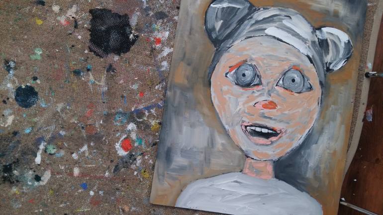 Original Expressionism People Painting by Ivana Dostal