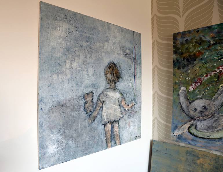 Original Expressionism Children Painting by Ivana Dostal