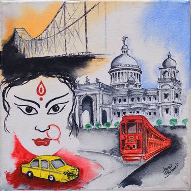 Original Abstract Cities Paintings by Amal Shukla