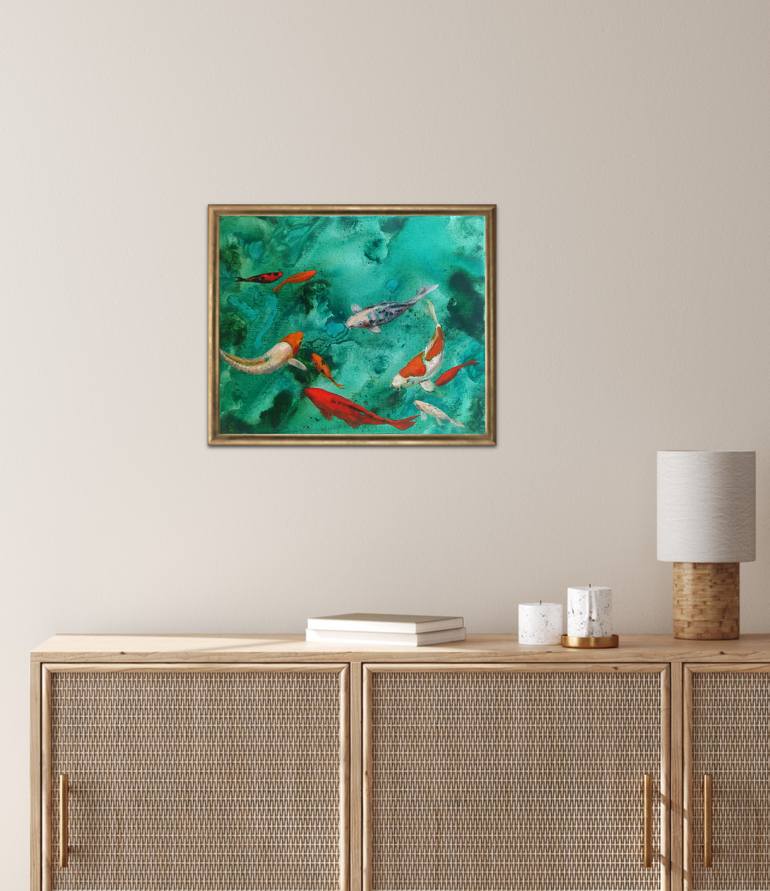 Original Expressionism Fish Painting by Valeria Pesce