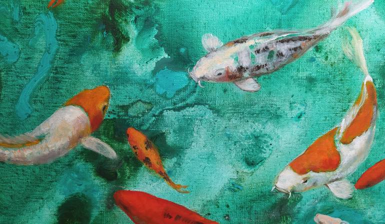 Original Expressionism Fish Painting by Valeria Pesce