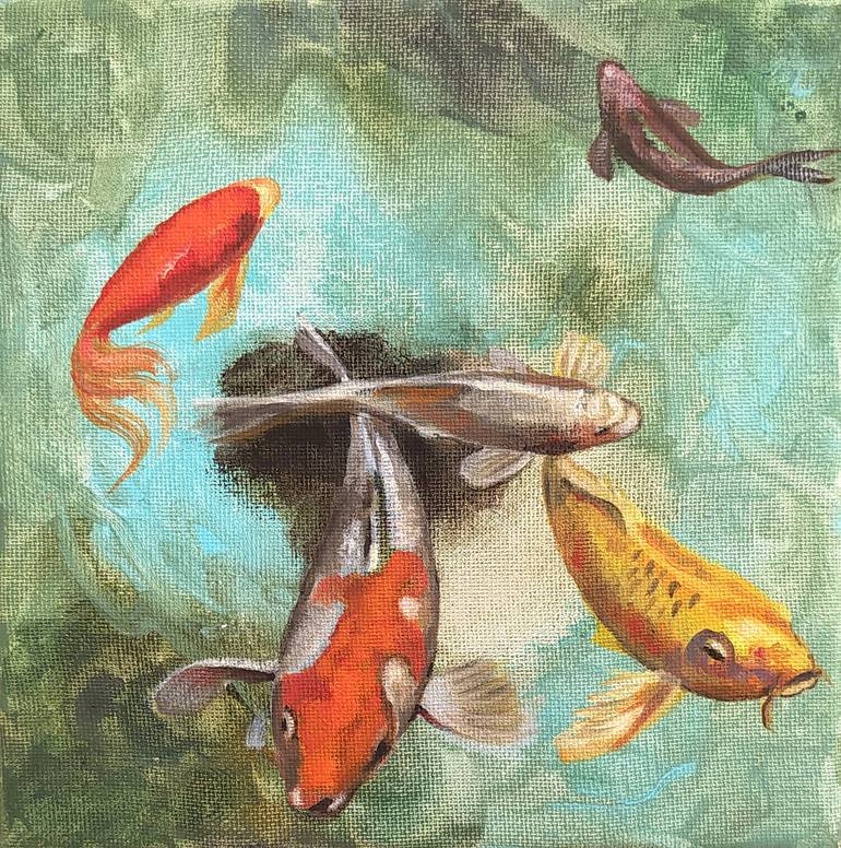 Koi Story Painting by Valeria Pesce | Saatchi Art