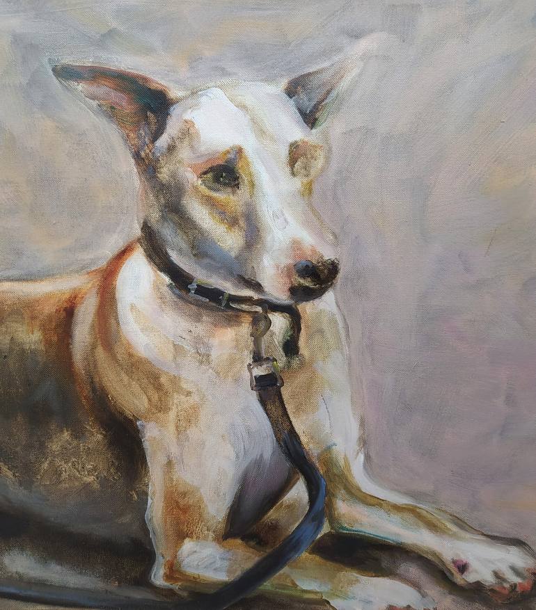 Original Realism Dogs Painting by Valeria Pesce