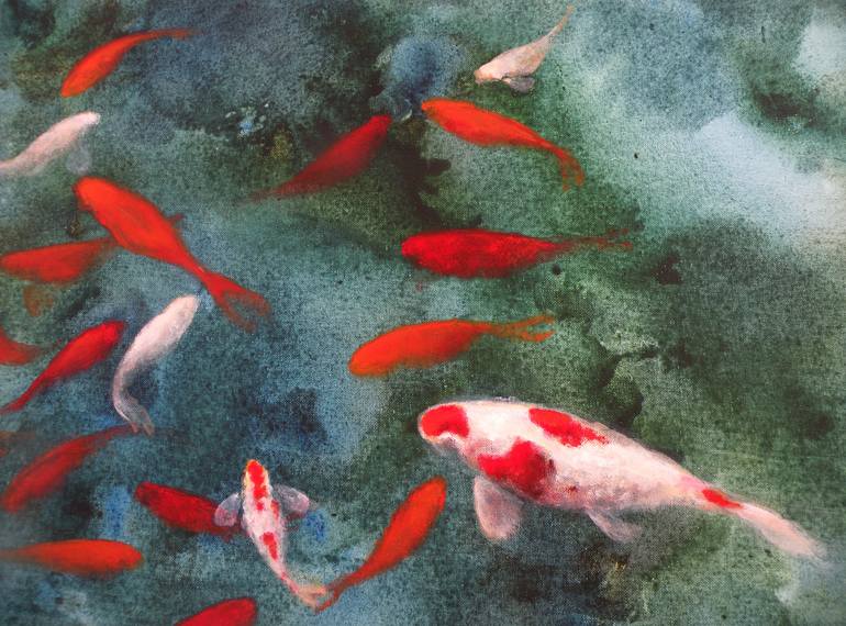 Original Figurative Fish Painting by Valeria Pesce