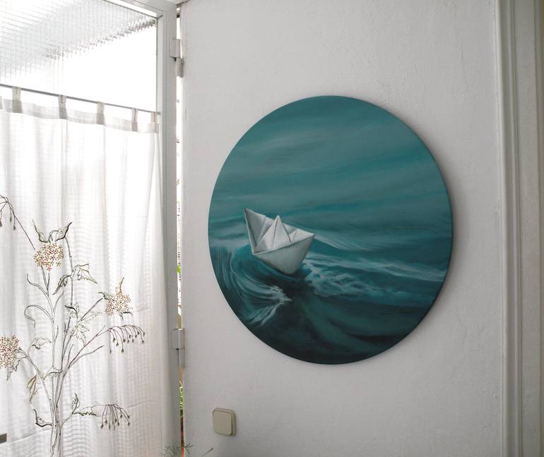 Original Fine Art Boat Painting by Valeria Pesce
