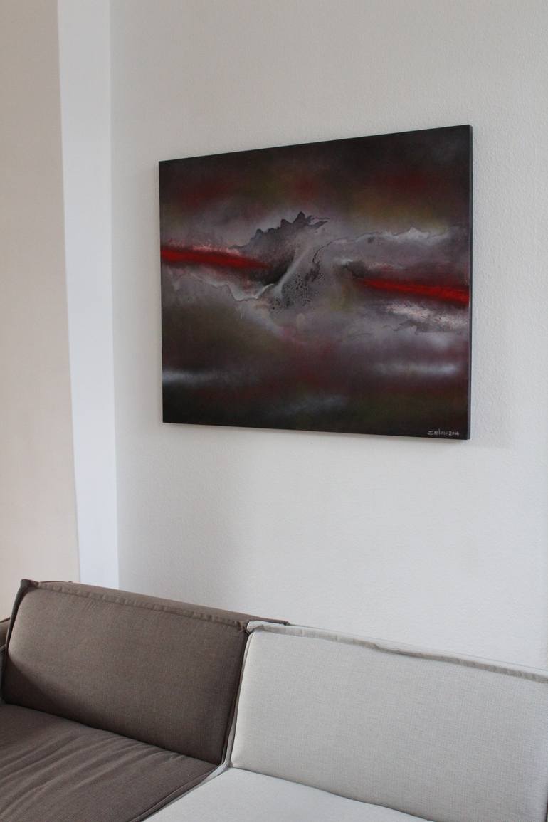 Original Abstract Outer Space Painting by Frank Selen