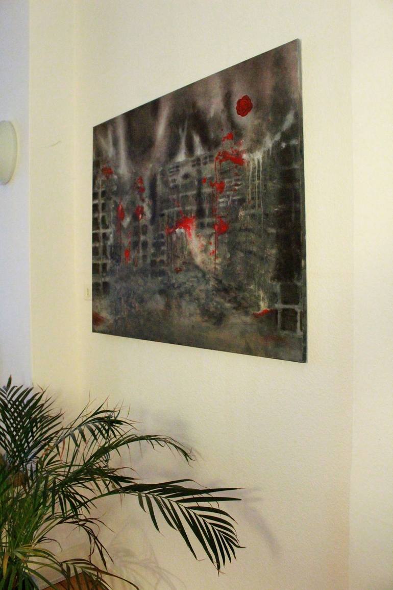 Original Abstract Expressionism Cities Painting by Frank Selen