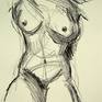 Collection Charcoal and graphite drawing of nude european and asian girls