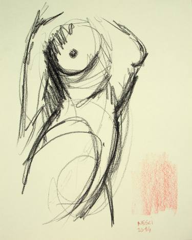 Print of Abstract Expressionism Nude Drawings by Alessandro Nesci