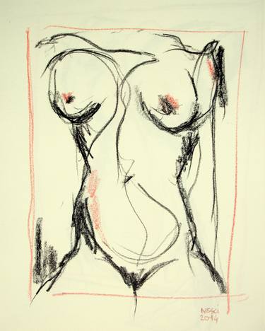 Original Abstract Expressionism Erotic Drawings by Alessandro Nesci