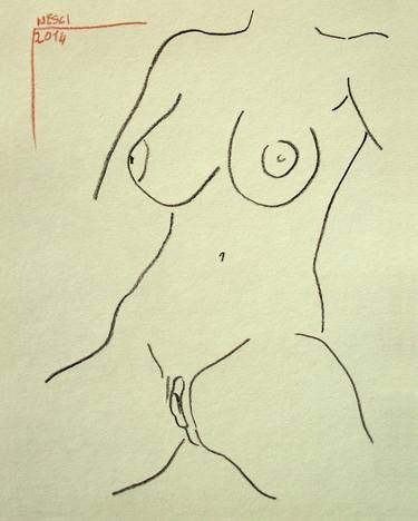 Original Figurative Erotic Drawings by Alessandro Nesci