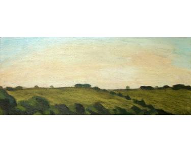 ITALIAN AND ROMAN COUNTRYSIDE LANDSCAPE: HILLS, FIELDS, CROPS, ITALIAN CORNFIELD #006 - Italian and roman countryside landscapes, oil on wood series thumb