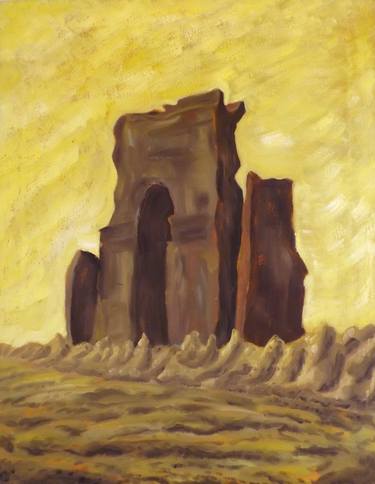 Solitary arch, ancient Roman aqueduct - Yellow Paintings series, 2001 thumb