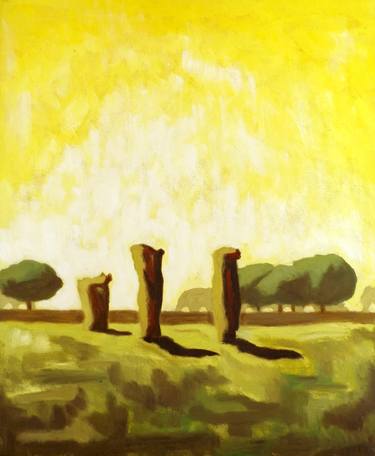 Ancient Roman villa, riuns, Italian landscape, Italy - Yellow Paintings series, 2001 thumb