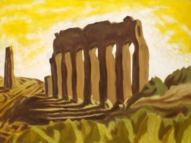 Ancient Roman aqueduct, ruins, Italian landscape, Italy - Yellow Paintings series, 2001 thumb