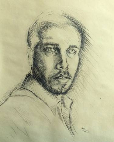 Boy portrait - Drawing, pencil, graphite, charcoal thumb