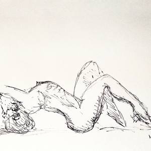 Collection INK DRAWING GIRLS AND NUDE GIRLS