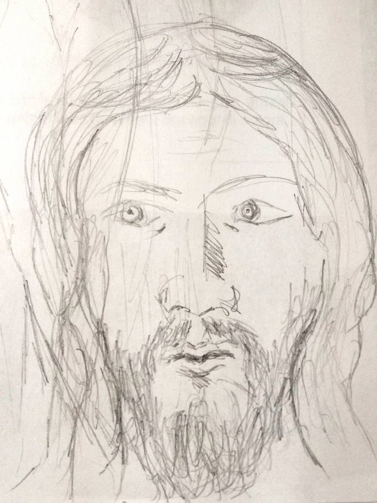 Jesus Christ - Drawing on paper Printmaking by Alessandro Nesci ...