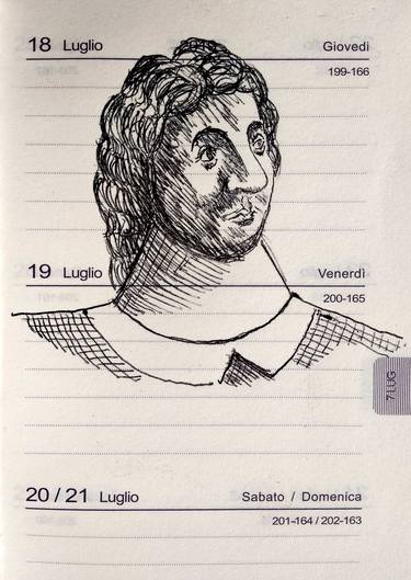 Italian Renaissance, Portrait - Italian Renaissance ballpoint pen on paper drawing thumb