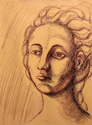 Renaissance young girl portrait - Italian Renaissance, inspired by Piero della Francesca and other old masters thumb