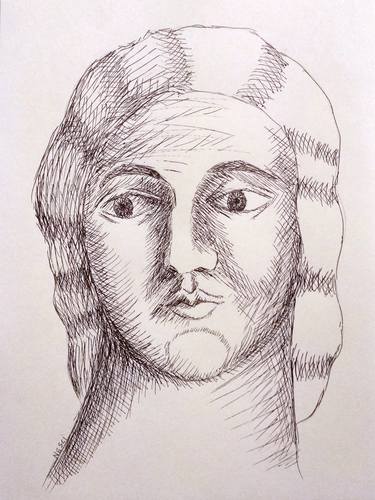 Dioscuri, Castor - Roman mythology - Ink drawing thumb