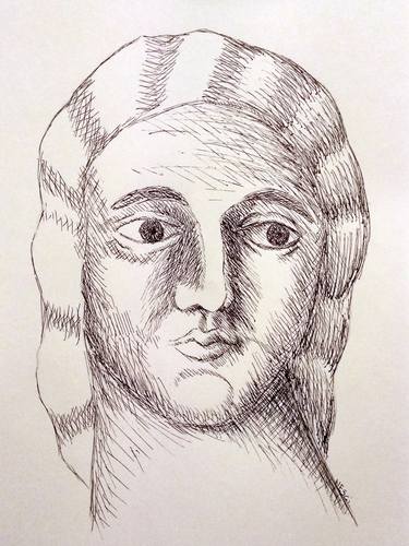 Dioscuri, Pollux - Roman mythology - Ink drawing thumb