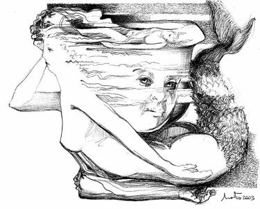 Print of Surrealism Classical mythology Drawings by ANGELO MASSIMO NOSTRO