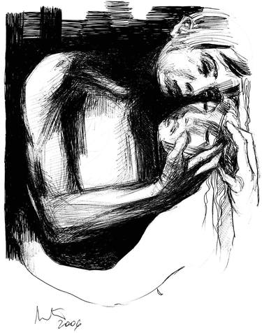Print of Expressionism Love Drawings by ANGELO MASSIMO NOSTRO