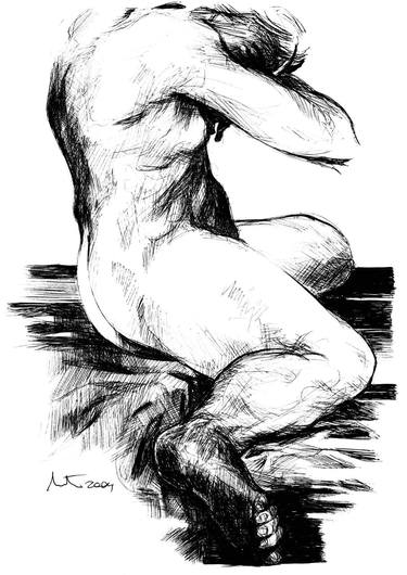 Print of Expressionism Men Drawings by ANGELO MASSIMO NOSTRO