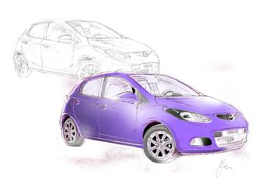 Original Illustration Car Drawings by Jen Satora