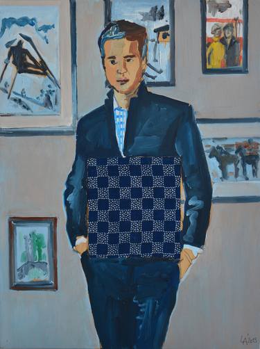 Original Figurative Men Paintings by Agnes Lörincz