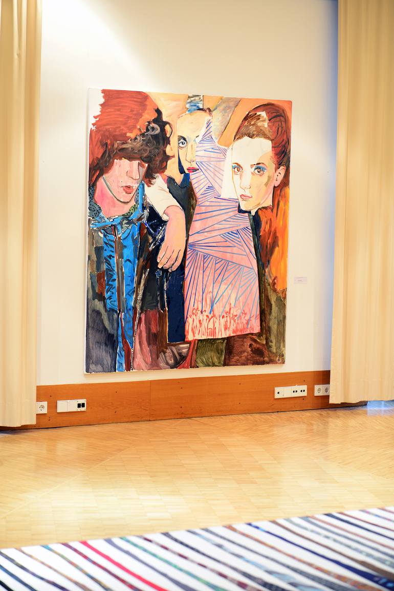 Original People Painting by Agnes Lörincz