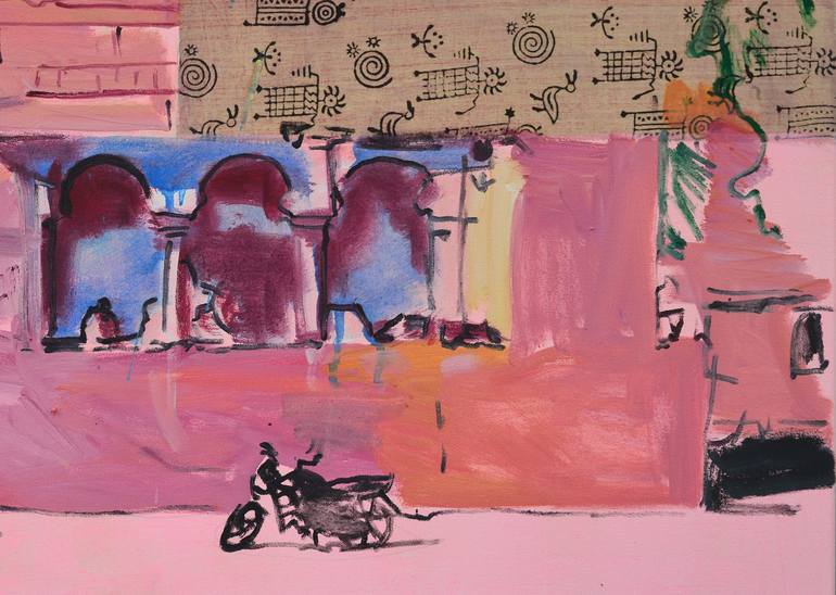 Original Figurative Architecture Painting by Agnes Lörincz