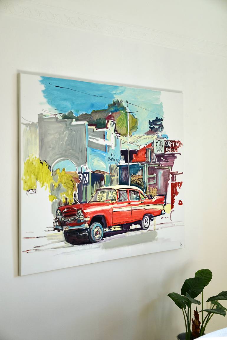 Original Expressionism Transportation Painting by Agnes Lörincz