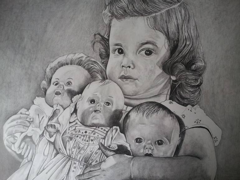 A sweet childhood Drawing by Katarzyna Szymonik Saatchi Art