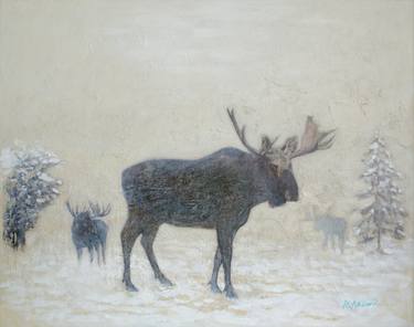 Moose in Snow thumb